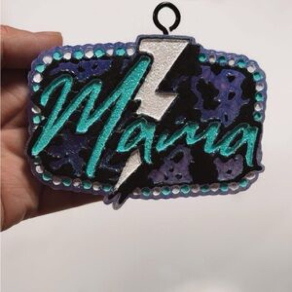 Mama Lightning Bolt Keychain - image 1